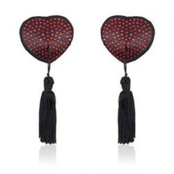 Heart shine nipples tassels (rosso)
