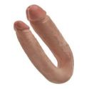 Fallo doppio realistico king cock u-shaped large double trouble tan