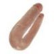 Fallo doppio realistico king cock u-shaped large double trouble tan