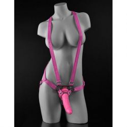 Fallo strap on con imbracatura dillio 7 suspender harness set pink